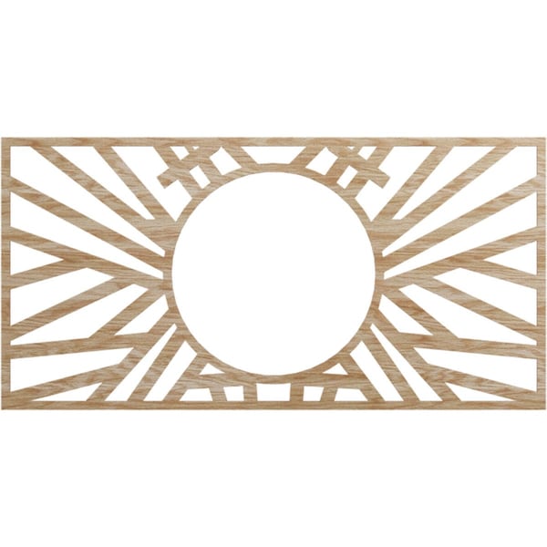 Ekena Millwork Hoover Wood Fretwork Pierced Ceiling Medallion, Red Oak, 40"W x 20"H x 14 3/4"ID x 3/8"T CMWP40X20X0375HORO - main